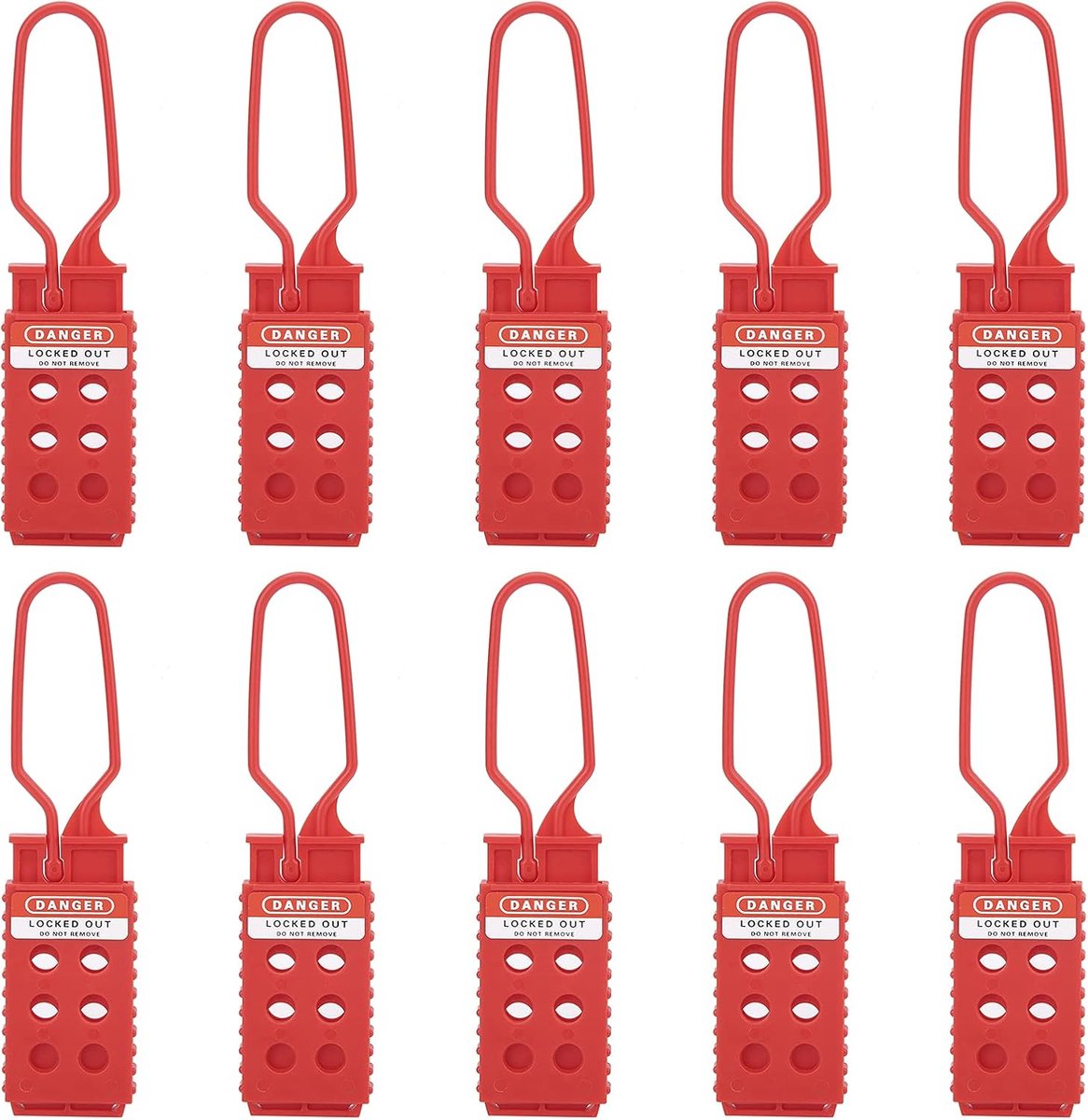 SnelShoppen - Set van 10 Sluitbare Haspels met 6 Gaten voor Veiligheid en Tagout - Multi-Persoon Beheer voor Industriële Apparatuur - Veiligheidsslot