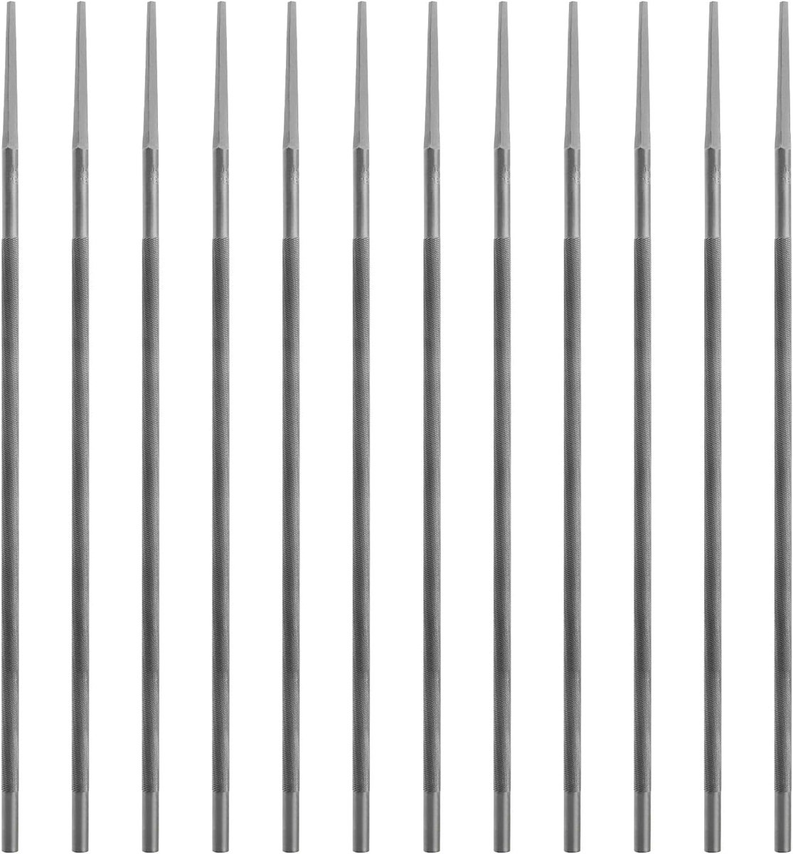 SnelShoppen - 12 Stuks Ronde Kettingzaag Vijl - Stalen Vijl Accessoires voor 3/8 Kettingzaag - 5.2mm x 200mm - Ideaal voor Tuin en Houtbewerking