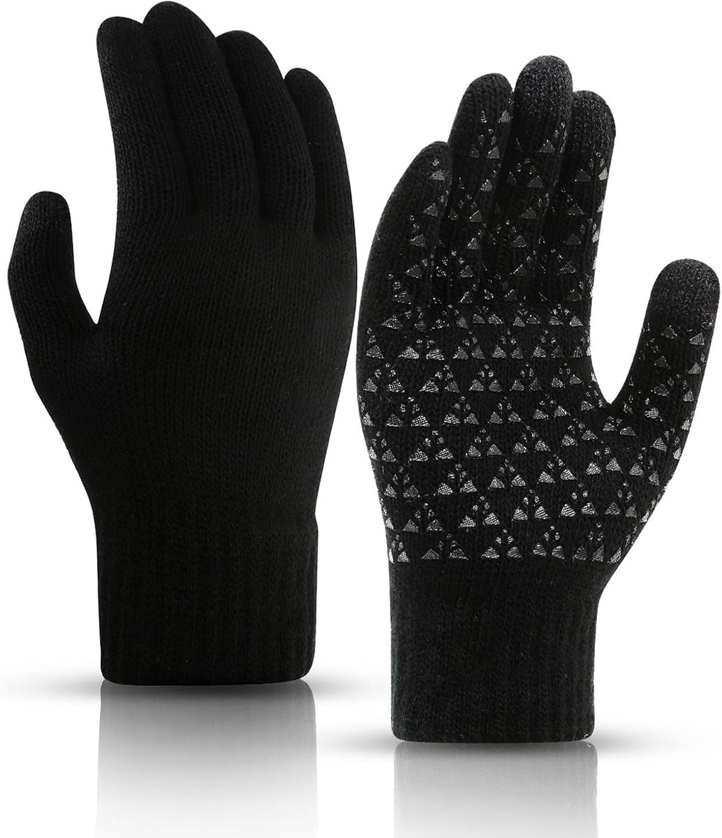 SnelShoppen - Warme Gebreide Winterhandschoenen voor Touchscreen, Thermisch Wol Voering, Antislip voor Mannen en Vrouwen, Smartphone, Autorijden, Outd