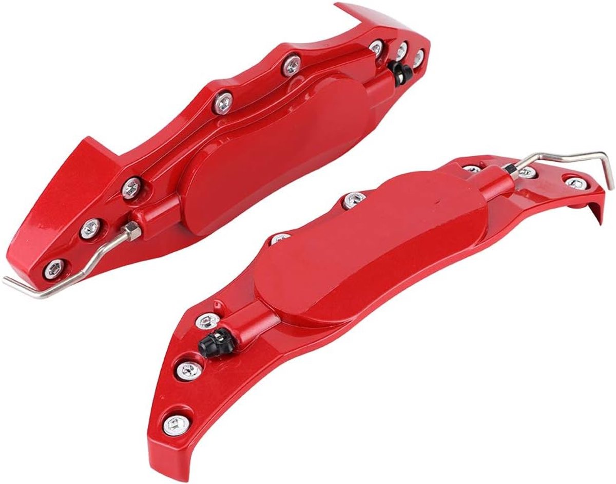 SnelShoppen - Remklauw Cover Set, 2 Stuks Universele Disc Caliper Covers, Rode Aluminium Legering Links Rechts Remklauw Covers, Fake Caliper Covers vo