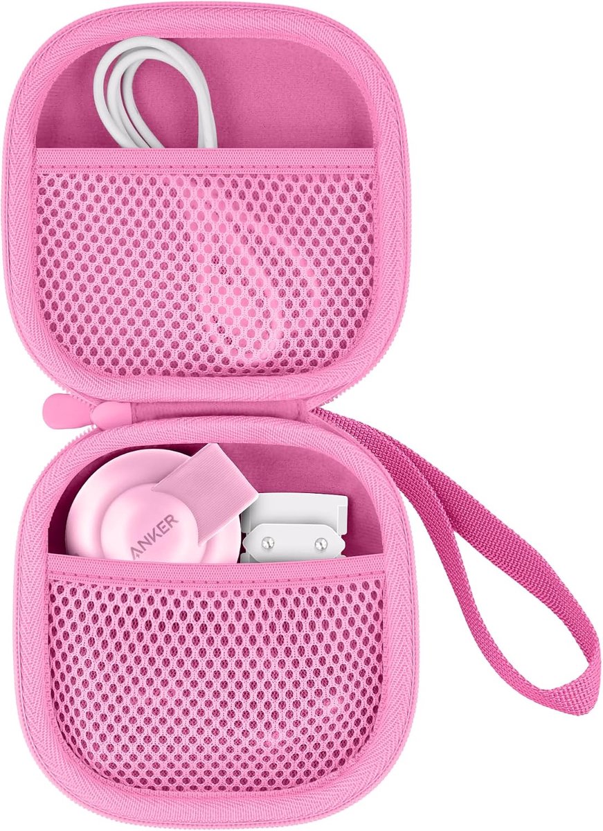 SnelShoppen - Co2CREA Harde Reistas, Harde Case, Beschermcase voor Draagbare 3-in-1 Oplaadstation, Modern Roze, Perfect voor MagSafe en Qi2 15W Draadl
