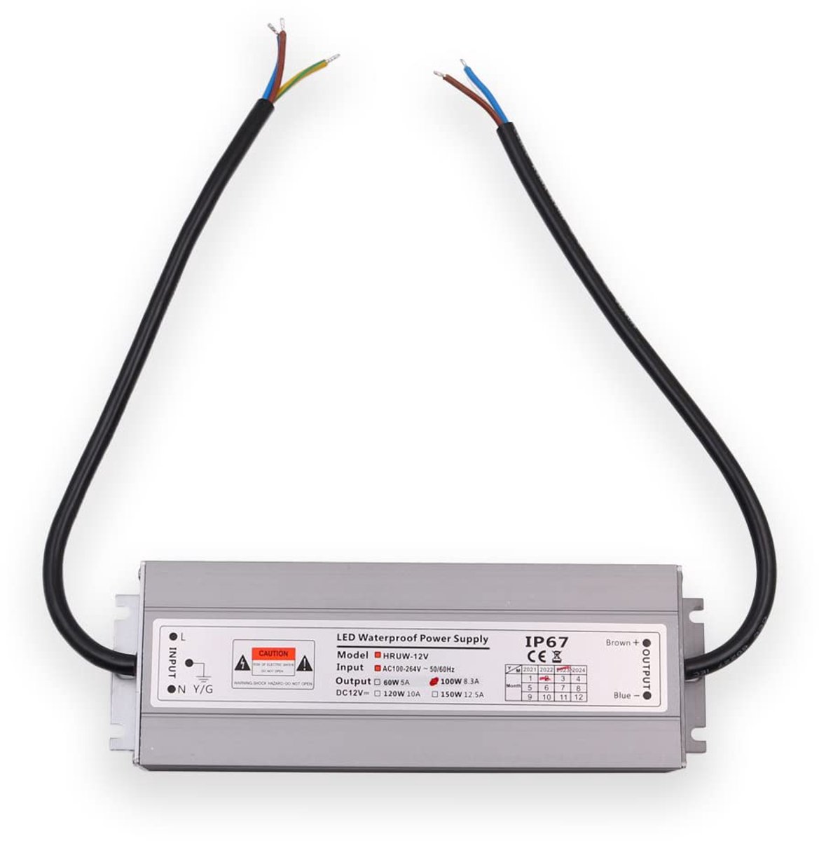 SnelShoppen - Slimme LED transformer 12V 100W - IP67 waterproof LED driver 8.3A voor buitenverlichting, aluminium-magnesium legering, veilig en betrou
