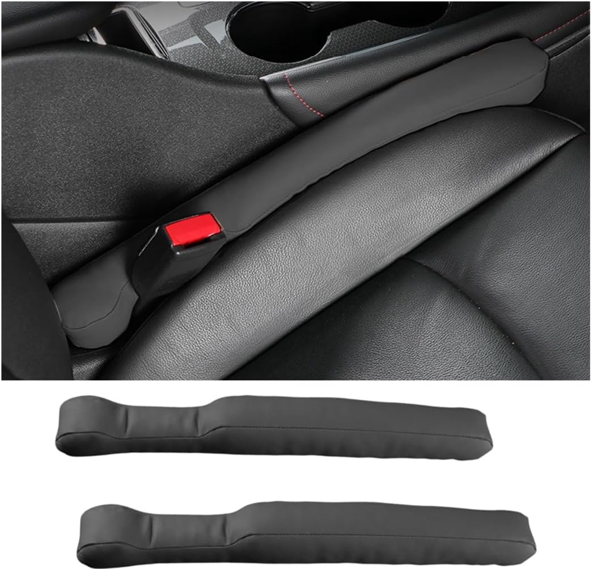 SnelShoppen - 2Pcs Auto Zitplaats Gatvuller, Microfiber Leer Vul het Gat Tussen Zitplaats en Console, Zitplaats Gap Blockers Stop Dingen Van Vallen, U