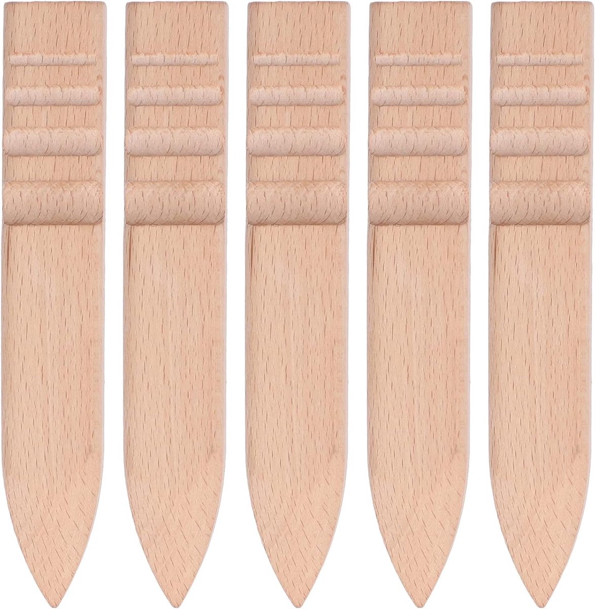 SnelShoppen - Leer Polijstset, 5-delige Houten Polijstset voor Leerbewerking, Professionele Gereedschapset voor DIY, Beuken Hout, Leeraccessoires