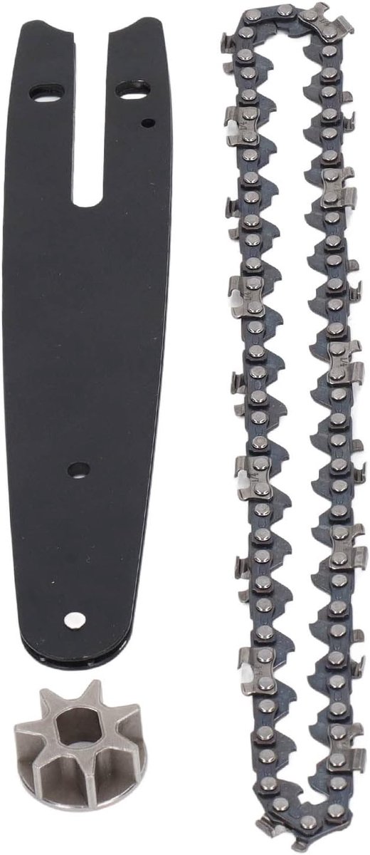 SnelShoppen - Elektrische Kettingzaag Kettingset, Gidsplaat Ketting Tandwiel Set, Stalen Ketting 186mm Gidsplaat 230mm 6 Inch Vervangingsaccessoires v