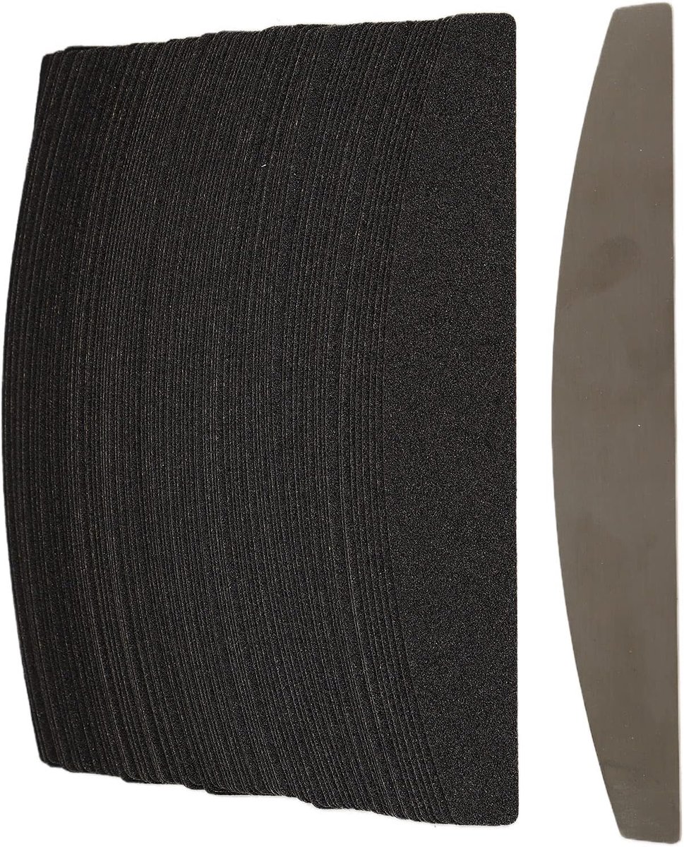 SnelShoppen - 100 Stuks Vijl voor Nagels, Halve Maan Nagelvijlen voor Gel Nagels, Herbruikbare RVS Skirting Board, Wegwerp Nagelvijlen, Trapezium Gran