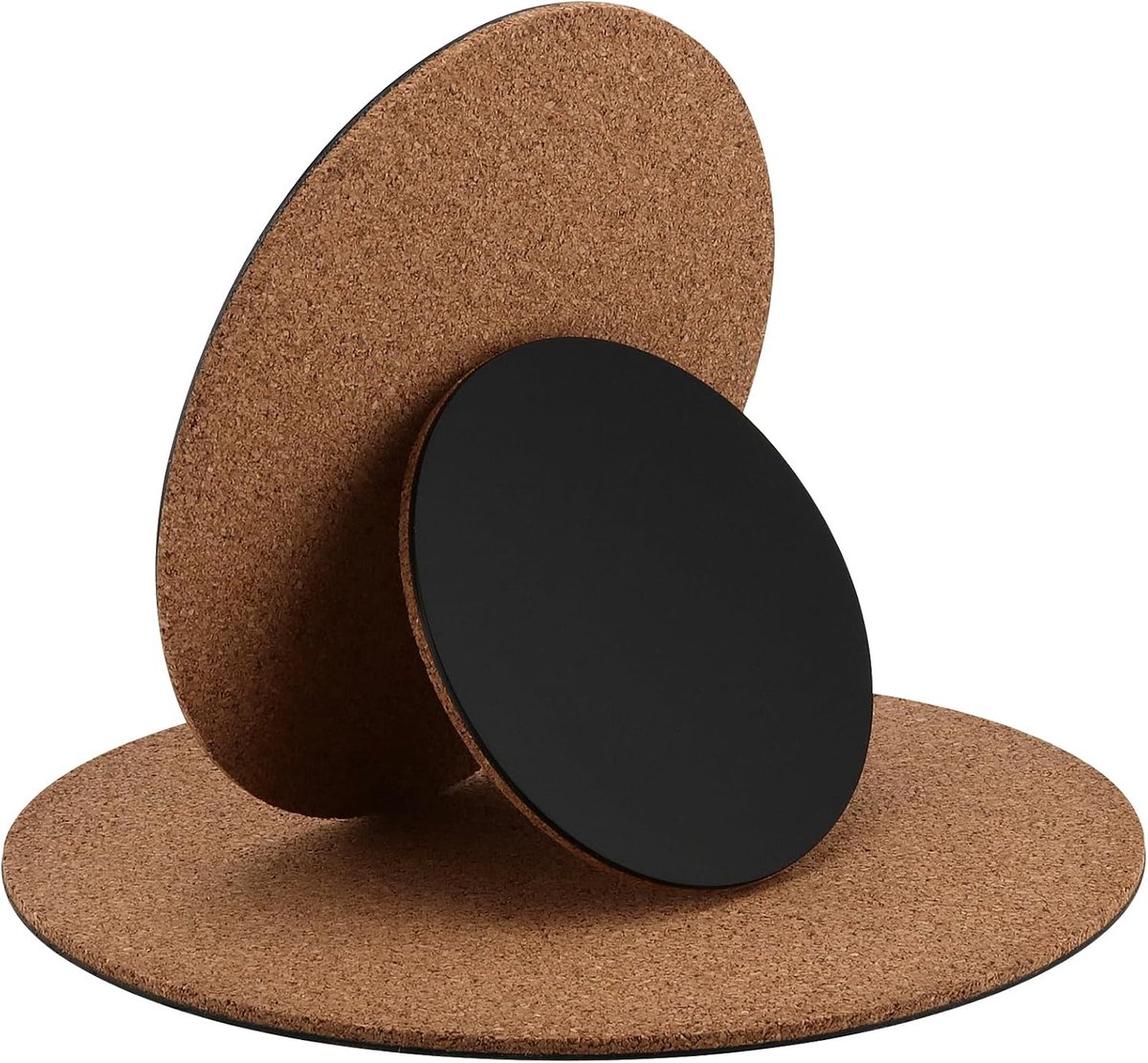 SnelShoppen - 18 Stuks Kurken Plantenpot Coasters, Ronde Kurken Placemats voor Binnenplanten, Drinken, DIY Creatief Project, 10cm, 15cm, 20cm, Waterdi