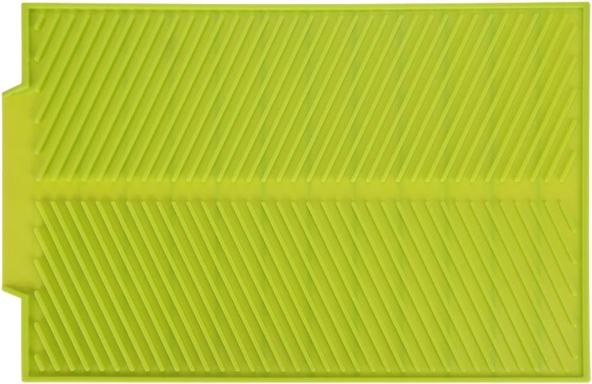 SnelShoppen - Rectangulaire Siliconen Afvoermat Antislip Droog Dishes Pad Warmtebestendige Tray Tafelgerei Kommat Keukenblad (Groen)