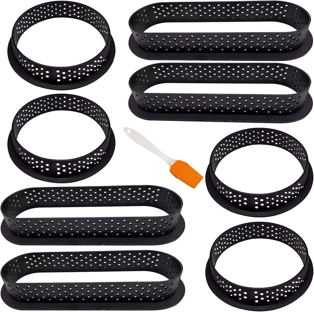 GIAK Cake Mould, 8 Pieces, Perforated Cutter Knife, Round Shape, Oval Perforated Mould for Making, Dessert Mould DIY - ShopVlot