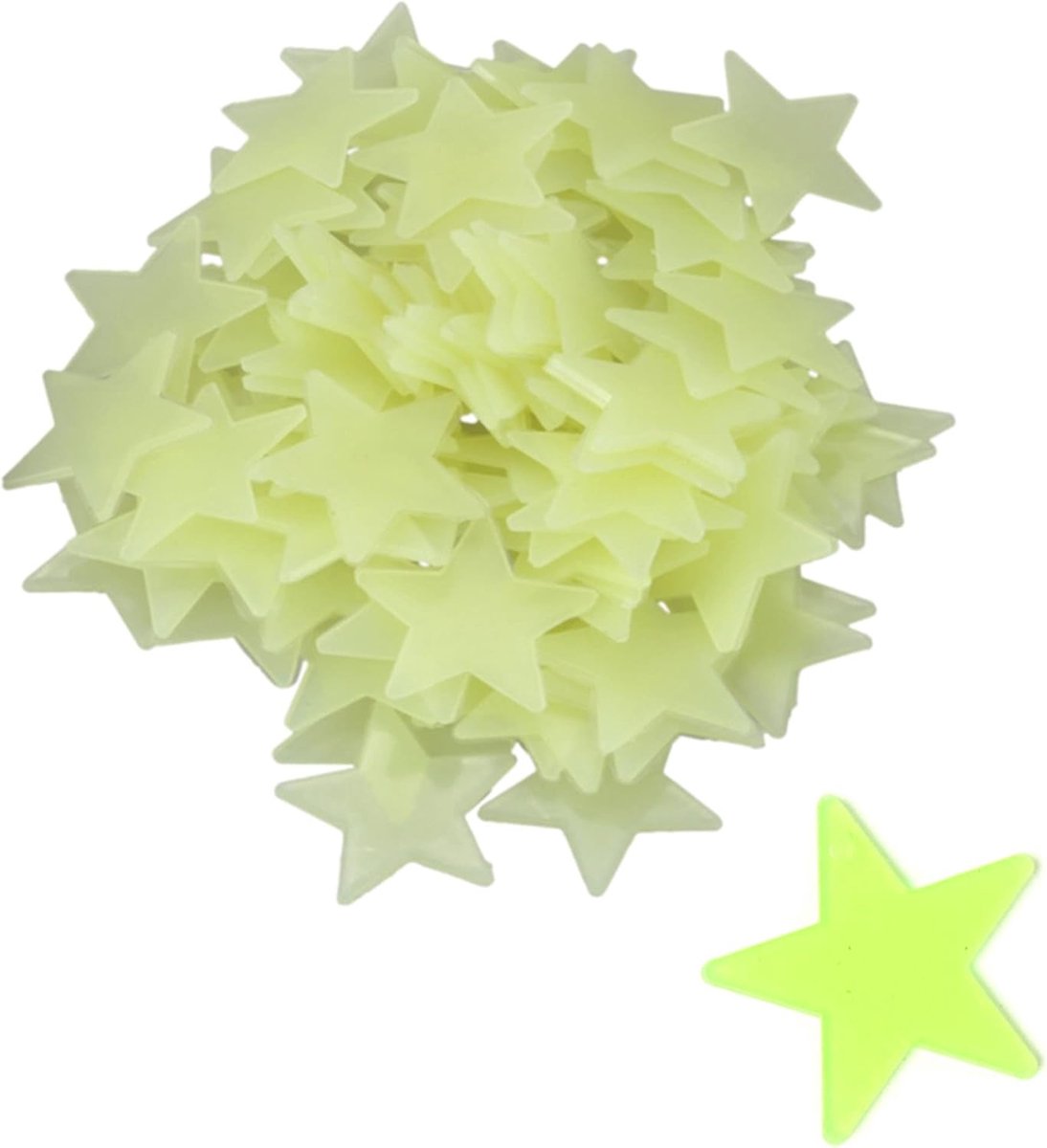 SnelShoppen - Fluorescerende Wandstickers 100 Stuks 3D Sterren Sticker Decoratie Muur Sticker Kamer Slaapkamer Plafond Stickers Luminous Sterren Schit