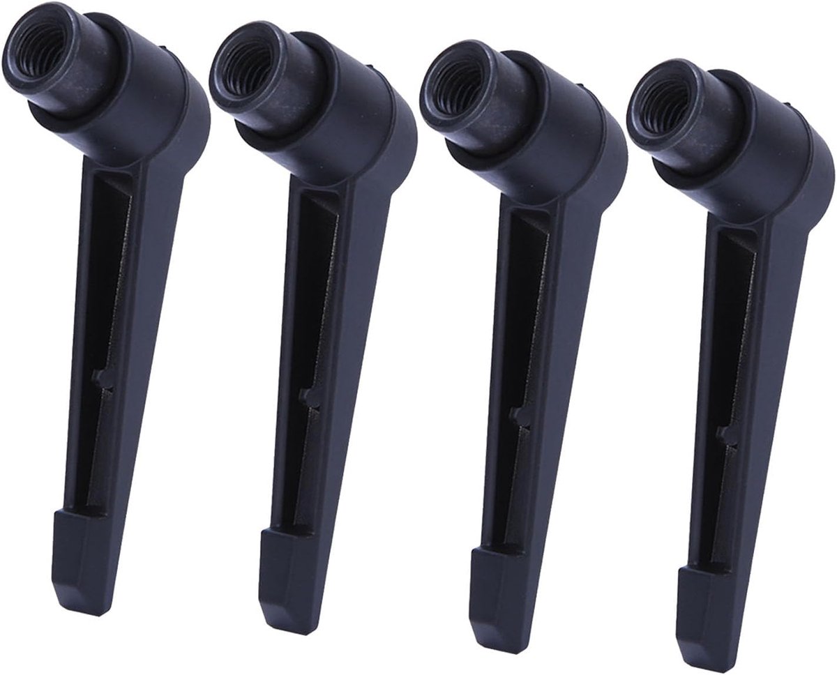 SnelShoppen - Verstelbare Fixeerhandgreep M4/M5/M6/M8/M10/M12 RVS Zwart (4 Stuks) - Perfect voor Mechanische Besturing en Hoogte-instelling