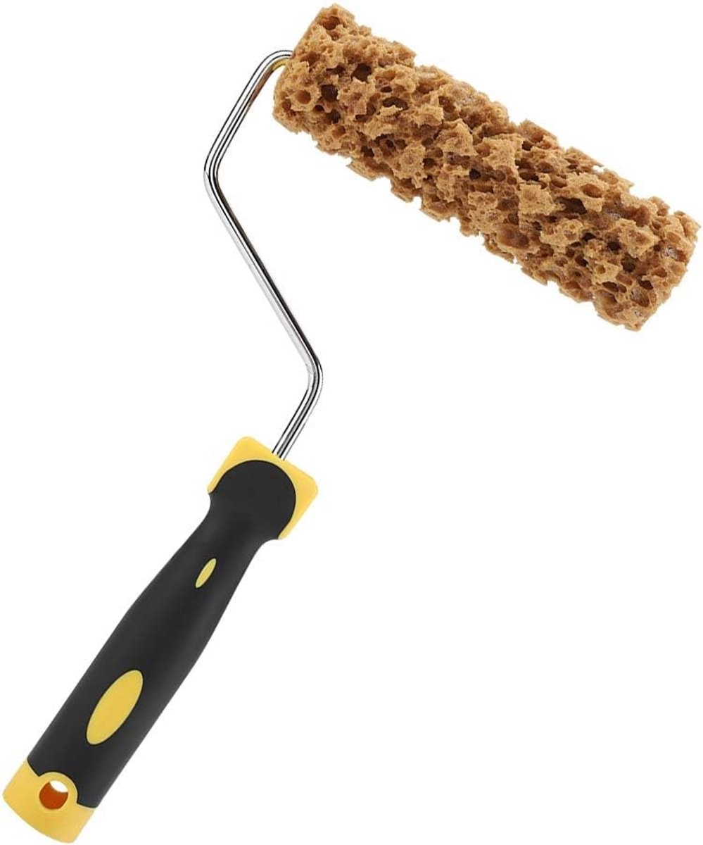 SnelShoppen - Garosa Structuurpatroon Verfroller Kwast met Handvat voor Decoratieve Verftechnieken, Hoogwaardige Natuurlijke Materialen, Ideaal voor M