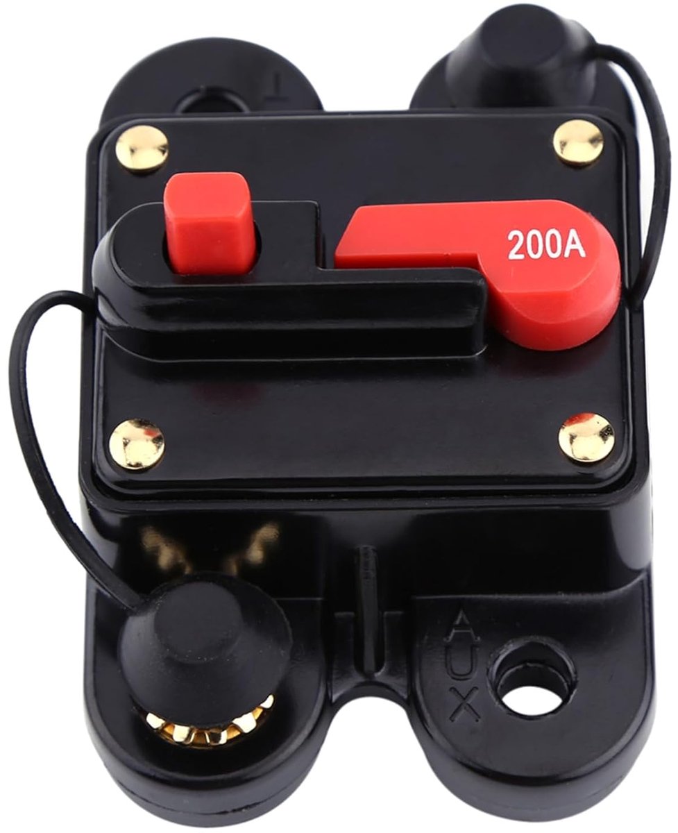 SnelShoppen - Automatische Schakelaar Circuit Schakelaar 200 A met Reset Bescherming voor DC 12V/24V - Waterdicht en Geschikt voor Stereo Geluid en Vo
