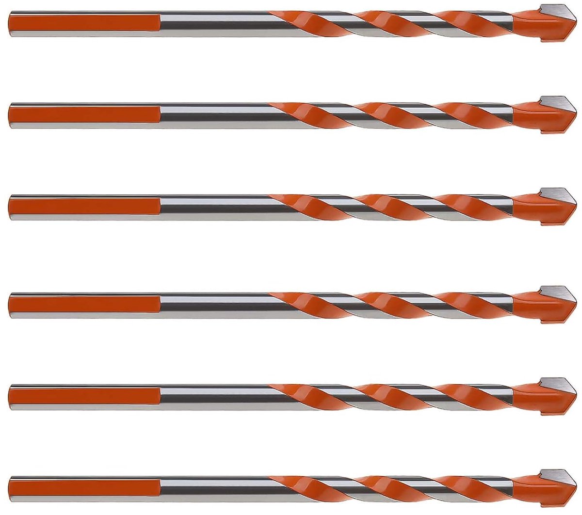 SnelShoppen - 10 Stuks 6mm Tegelboor Set Carbide Twist Boorpunten voor Tegels, Keramiek, Beton, Marmer, Baksteen, Glas, Kunststof, Hout