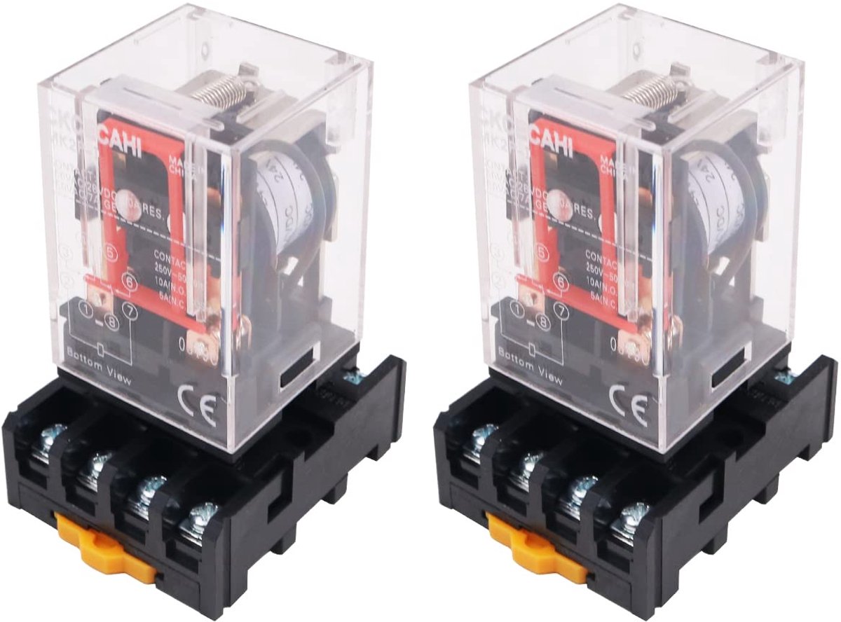 DPDT relais 24V - 2NO+2NC - 8-pins socket - ideaal voor signaalversterking - ShopVlot