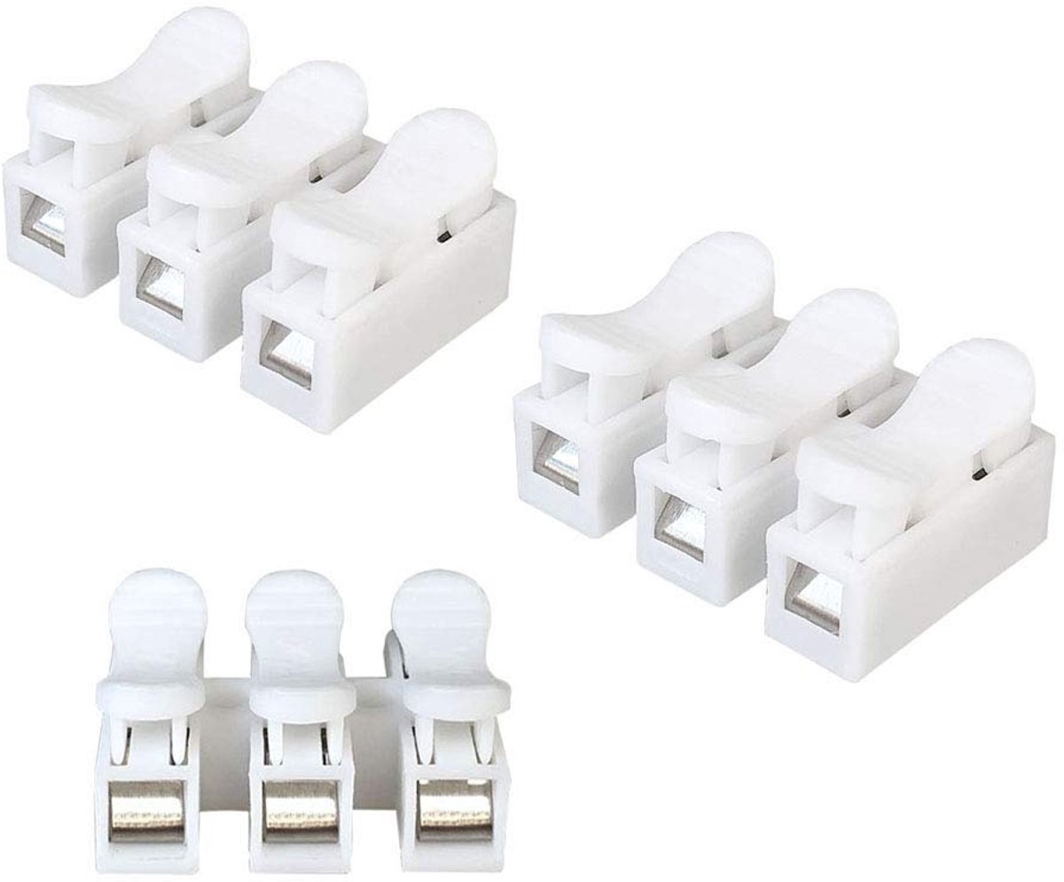 CH3 connectors pack van 60 - veerkabel - snelkoppeling - ideaal voor LED verlichting - ShopVlot
