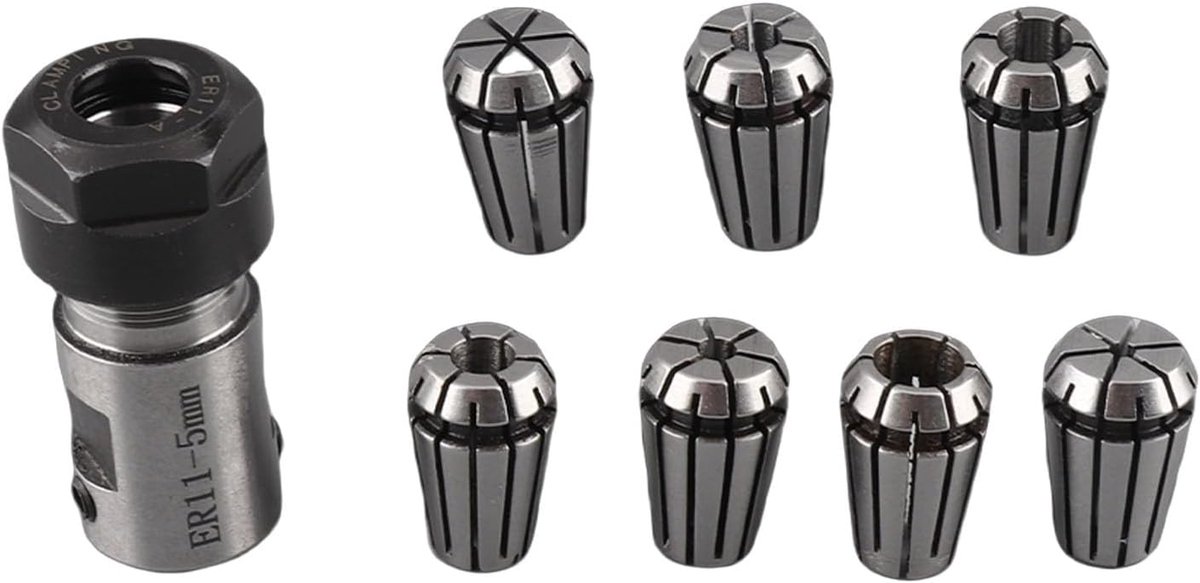 SnelShoppen - 7-delige ER11 5mm Collet Set, Spring Staal, Professionele Kwaliteit, Voor CNC Frees- en Draaibank Gereedschap