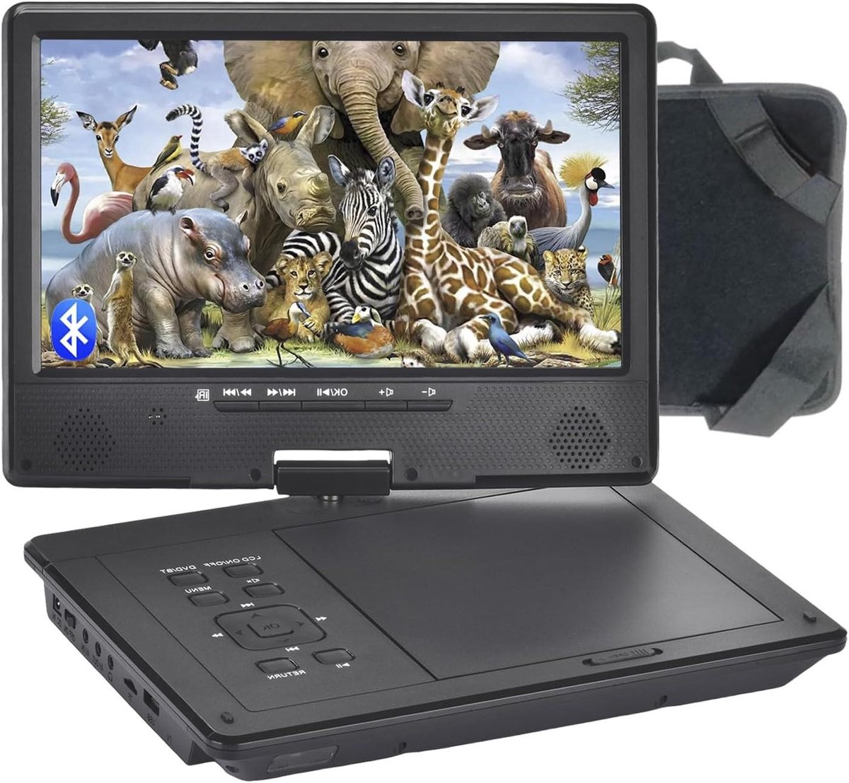 Draagbare DVD-speler - Auto Media Player - Film Kijken Onderweg - Draaibaar Scherm - 10.1 Inch Scherm - Zwart