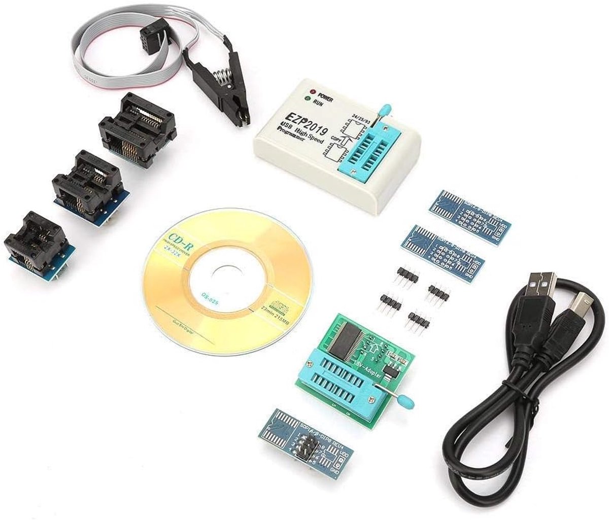 SnelShoppen - Programmer Serial Peripheral Interface USB Programmer EZP2019 Snelle Flash Programmeur voor 25 FLASH 24 25 93 EEPROM Type2 - Compact, Ho