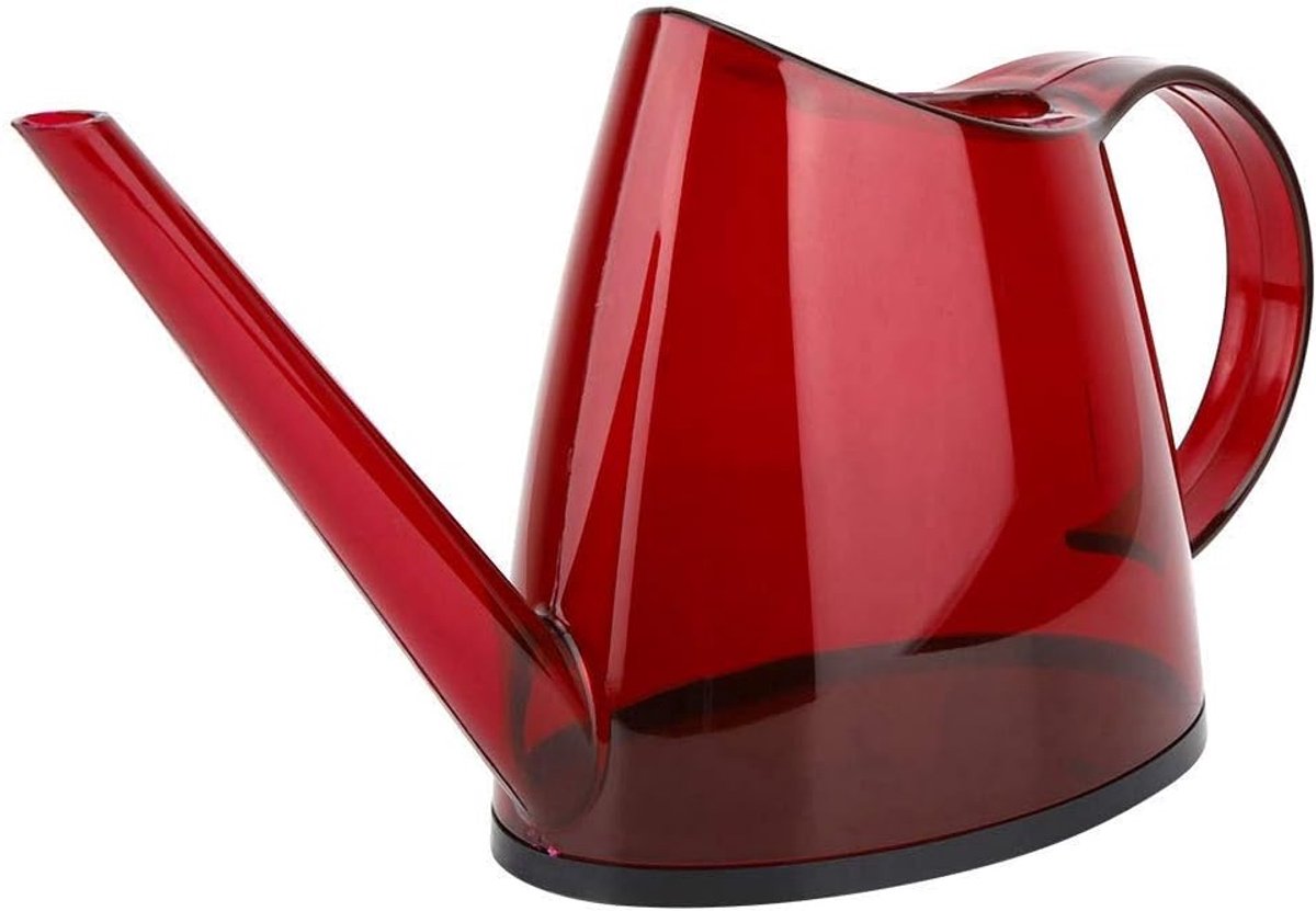 SnelShoppen - Waterkan met Lange Tuit - Kleine Transparante Mini Waterkan voor Binnenplanten en Tuinbloemen - 1.2L - Rood