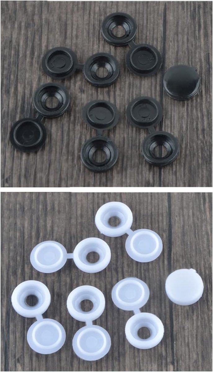 SnelShoppen - 200 Stuks Plastic Schroefdeksels voor Meubels - Decoratieve Deksel voor 6~8 Schroeven - Waterdichte en Duurzame Wit - Geschikt voor Dive