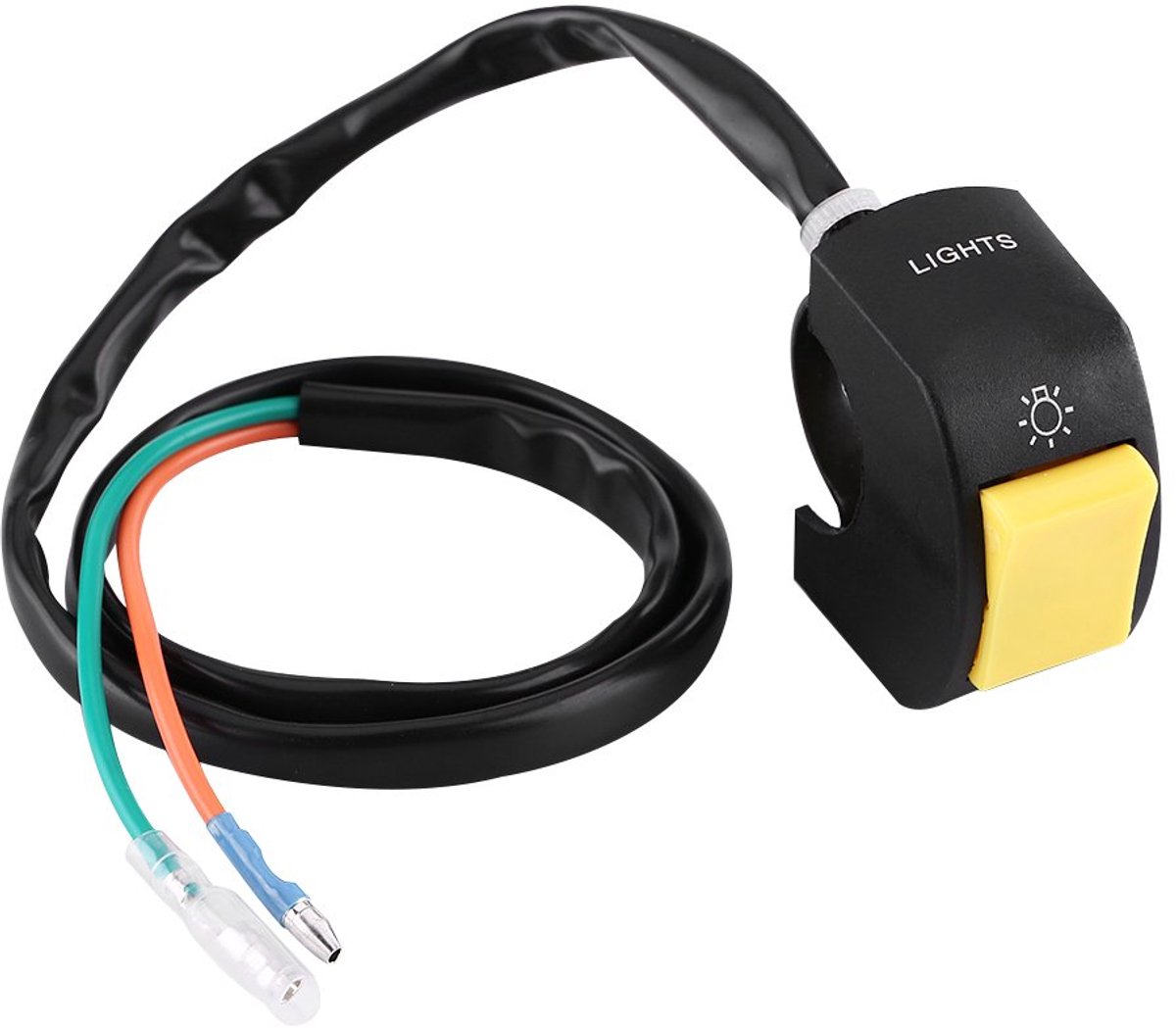 SnelShoppen - Universele Motorfiets Schakelaar, 7/8 Inch Handvat Schakelaar, LED Aan/Uit Schakelaar voor Motorrijders met Gele Knop