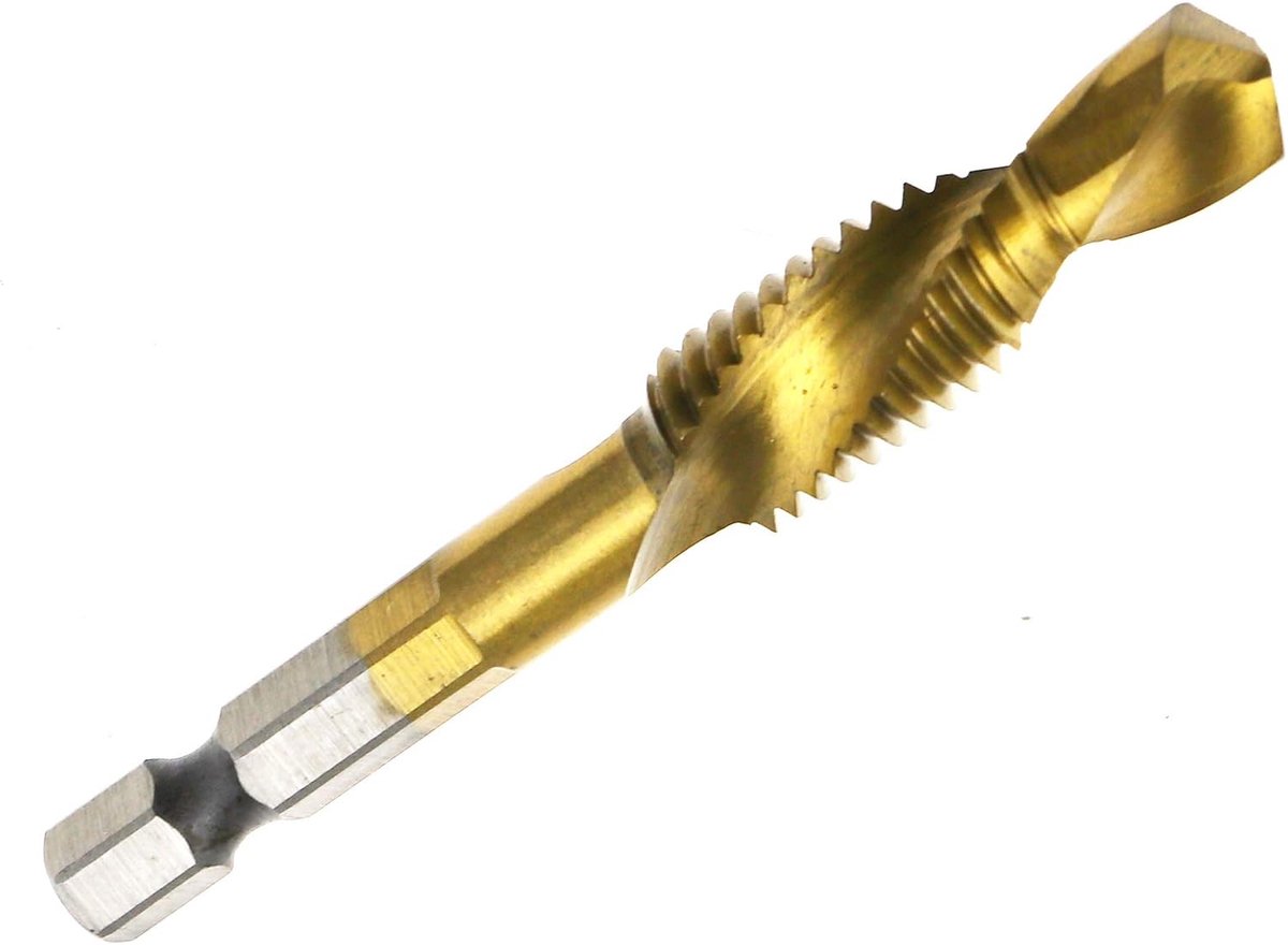 SnelShoppen - 1/4'' Hexagon Shank M10 HSS Boor Tap Countersink Set - Metrische Combinatie Boor Bits - Hoogwaardig Staal - Voor Metaal, IJzer, Staal, G