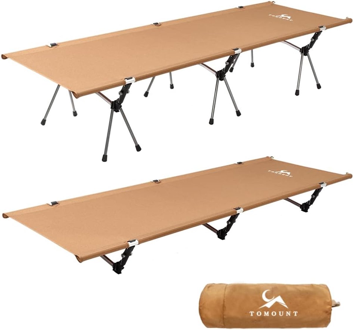 SnelShoppen - Lichtgewicht Campingstoel Aluminium Leger Compact Campingbed Reisbed voor Balkon Tuin Tent Buiten Hiking Hoogte Verstelbaar