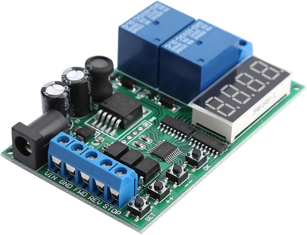 SnelShoppen - Duale Voeding 5 V - 24 V Motor Controller met Vertraging Relay Cycles, Ideaal voor Elektronische Projecten en Automatisering