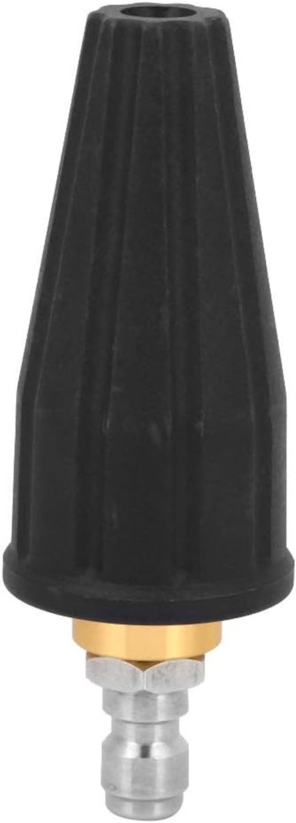 SnelShoppen - Hoge Druk Reiniger Turbo Spraykop 3600PSI 1/4" Snelle Aansluiting, Car Cleaning Tuin Accessoires, Staal en Kunststof, Zwart, 105x40mm