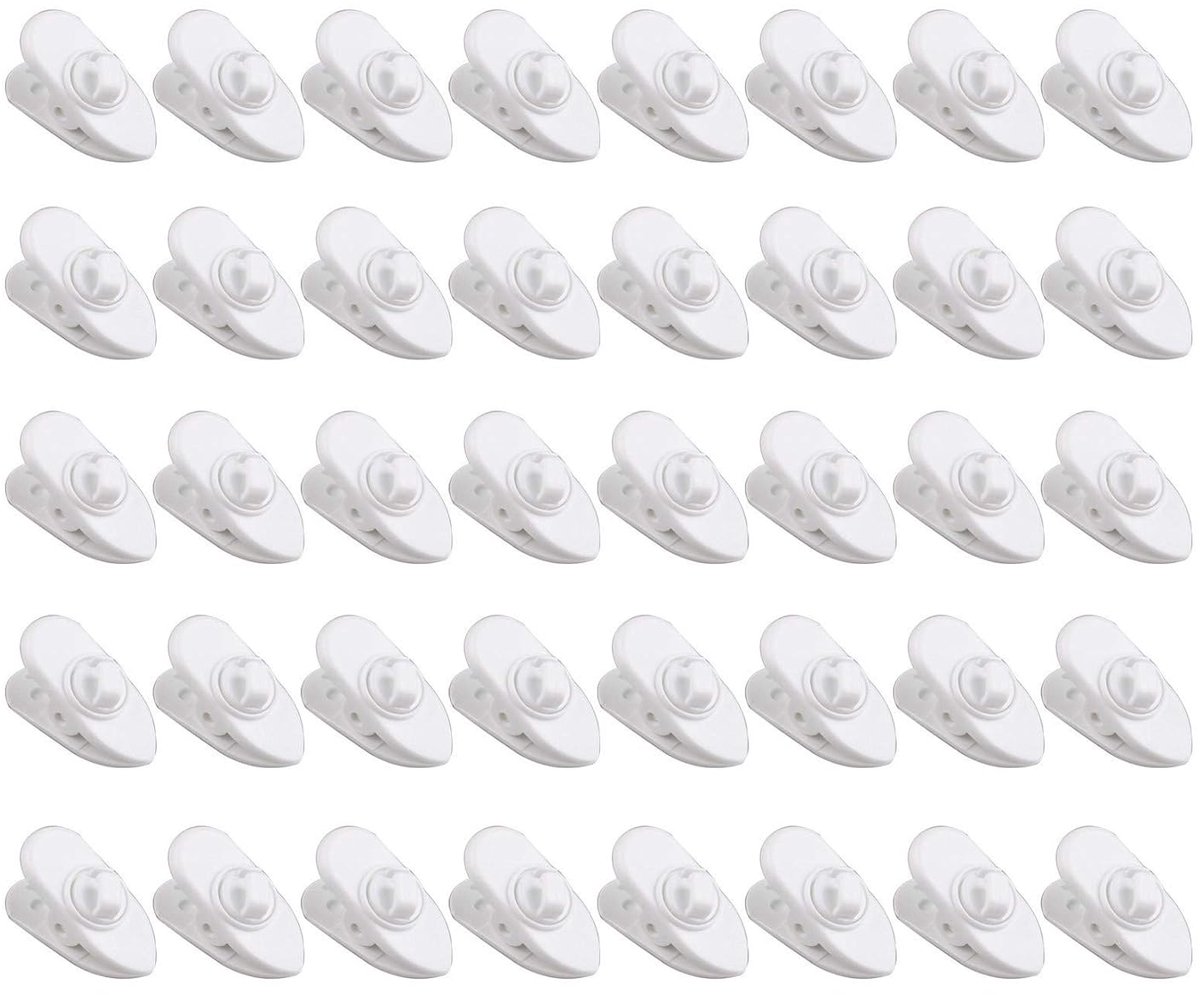 40Pcs Clips for Earphone Wire 360 Degree Rotate White Earphone Cable Shirt Clothing Clip for Fixing Headphone Wire - ShopVlot