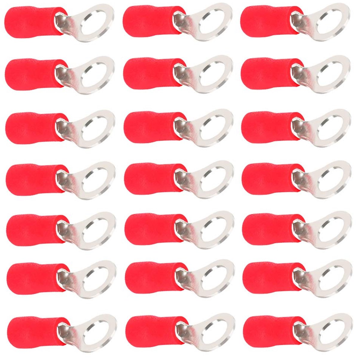 SnelShoppen - 100Pcs Crimp Connectors Elektrische Draad Terminals Verbinders Geïsoleerde Kabelschoenen Compressie Verbinders 16-22 AWG 1/3" M8
