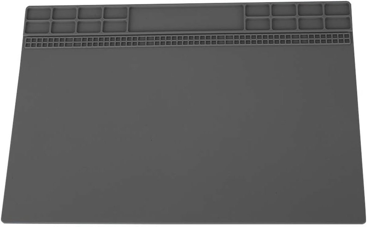 SnelShoppen - Grijze Siliconen Loodmat 35x25cm Warmtebestendig, Multifunctionele Antistatische Mat voor Telefoon en Elektronica Reparatie | Magnetisch
