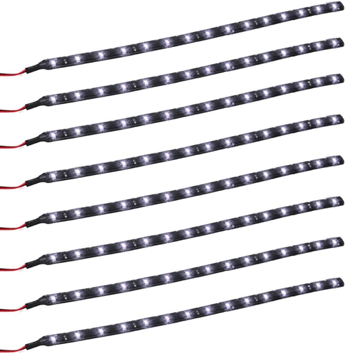 SnelShoppen - 8-delige 30cm LED SMD Auto Waterproof Strip Licht Flexibele Strip Verlichting voor Sfeerverlichting Dagrijverlichting 12V Wit