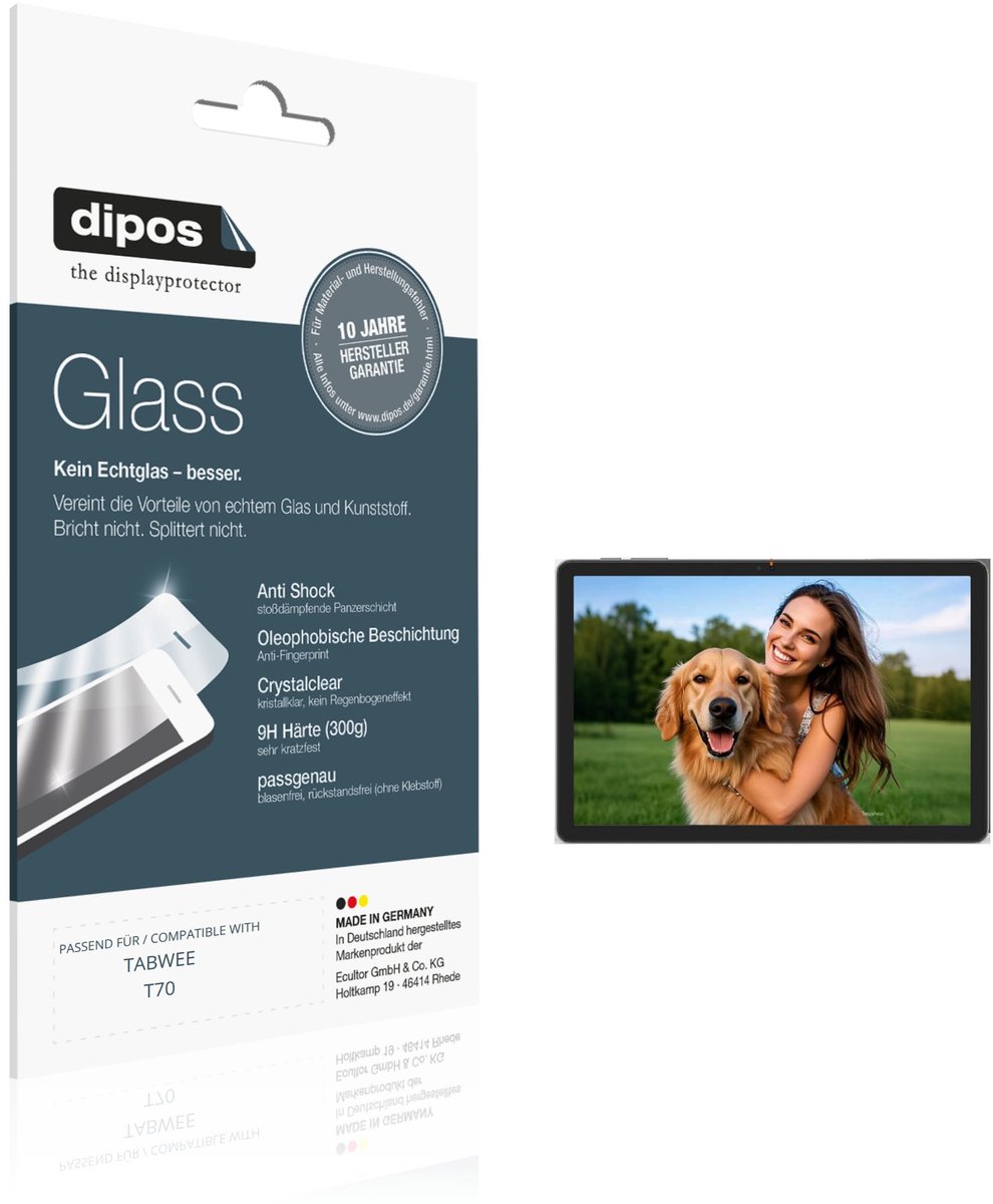 dipos – 2x Pantserfolie geschikt voor TABWEE T70 | 9H Screenprotector