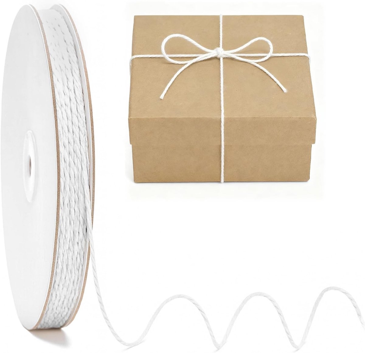 2mm Witte Bakkerstouw: 100m Katoenen Draad voor Keuken, DIY Ambachten, Vlees Touw en Tuinieren