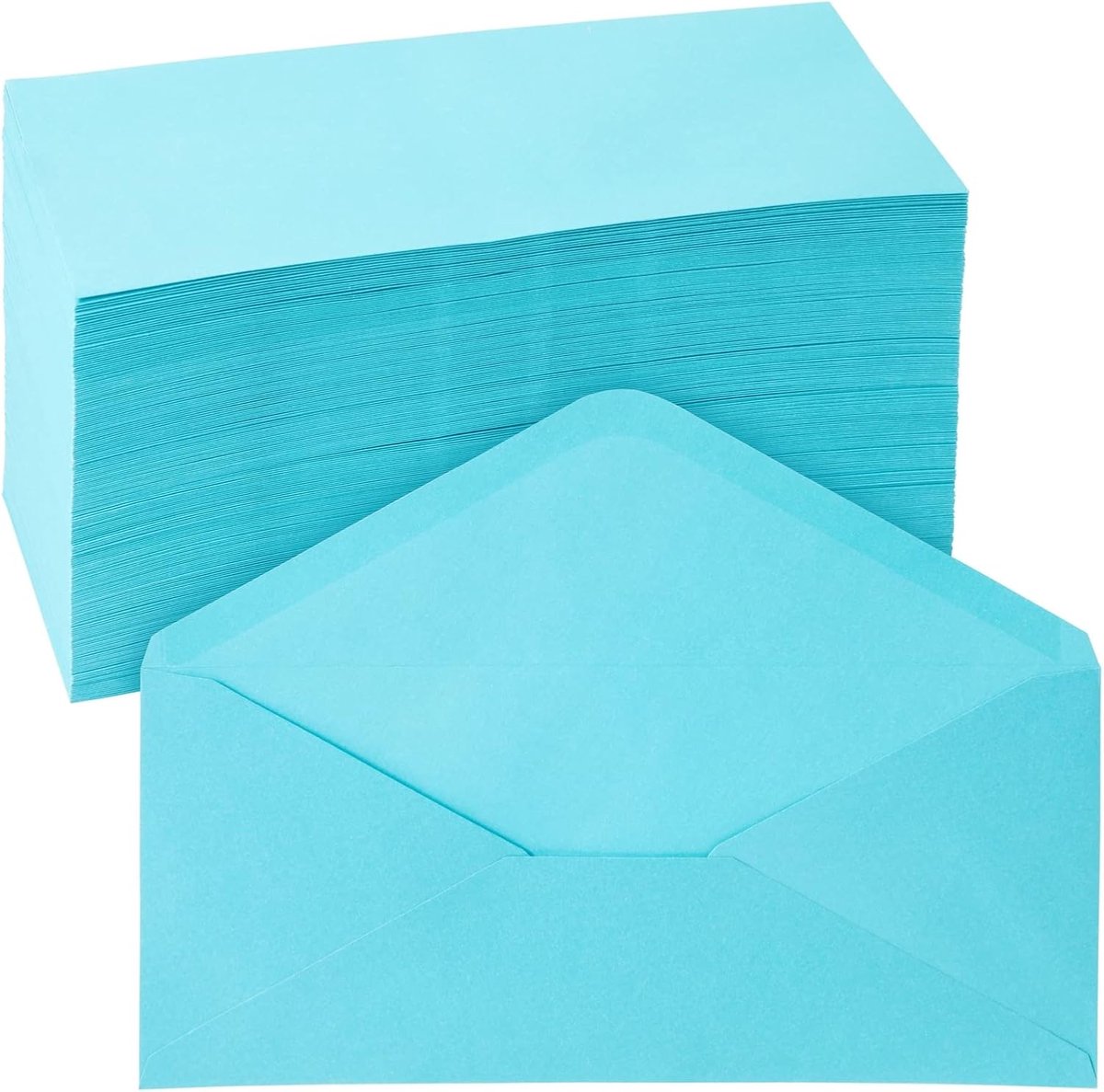 Business Envelopes 200-pack #10 - Aqua blauw - Gummed seal - Perfect voor brieven - ShopVlot