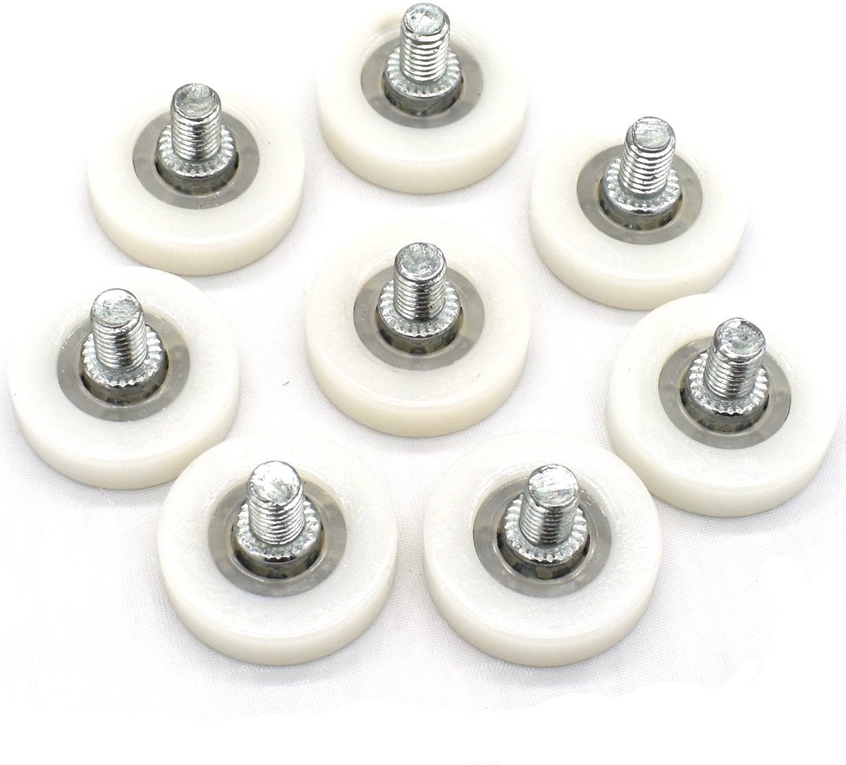 SnelShoppen - Premium Douchedeur Rollers Set - Soepele Glijbeweging, Roestbestendig, Duurzaam Nylon & Roestvrij Staal, 22 mm Diameter, M6 Schroefdraad