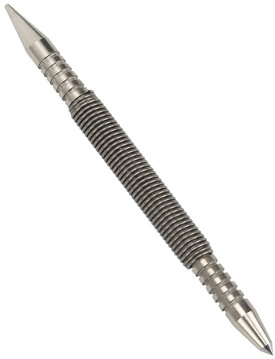 Verstelbare Springloaded Center Punch voor Hout, Metaal en Glas - Precisie Gereedschap met 3/16 Inch en 1/16 Inch Koppen voor Nauwkeurige Markeringen