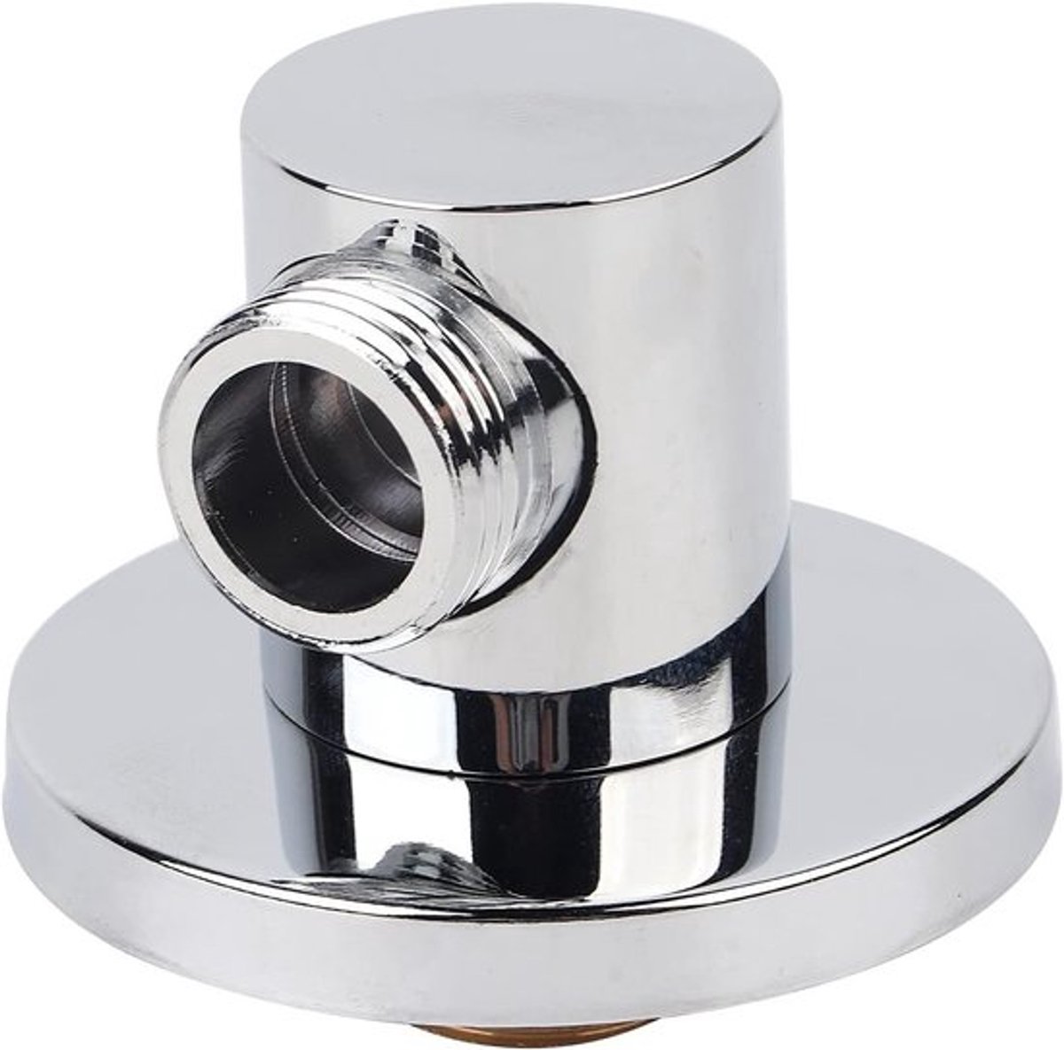 Ronde Slangconnector G 1/2 in Chroom voor Wandbevestiging - Universele Messing Doucheaansluiting voor Handdouche en Douchekop
