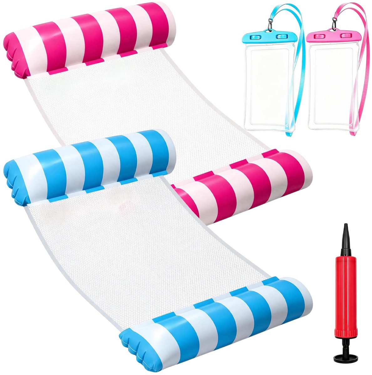 Opblaasbare hangmat 2 stuks - drijvende hangmat - multifunctionele 4-in-1 waterhangmat - ShopVlot