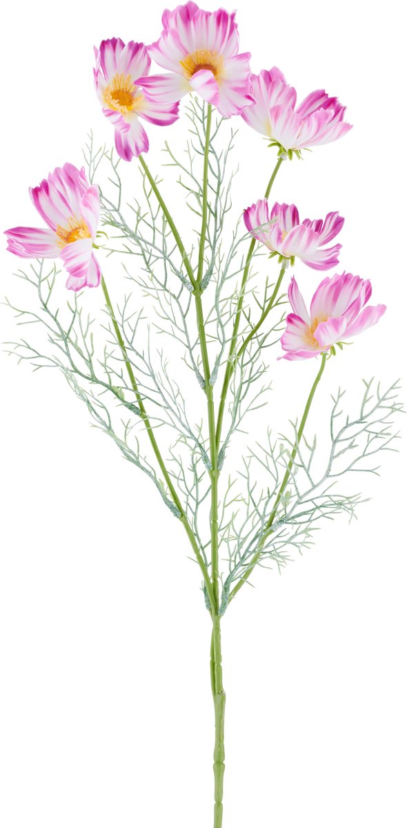 Easyplants | Kunstbloem Cosmo 78 cm creme/roze | Zijde | Nepbloemen | roze | Onderhoudsvrij | Kant-en-klaar