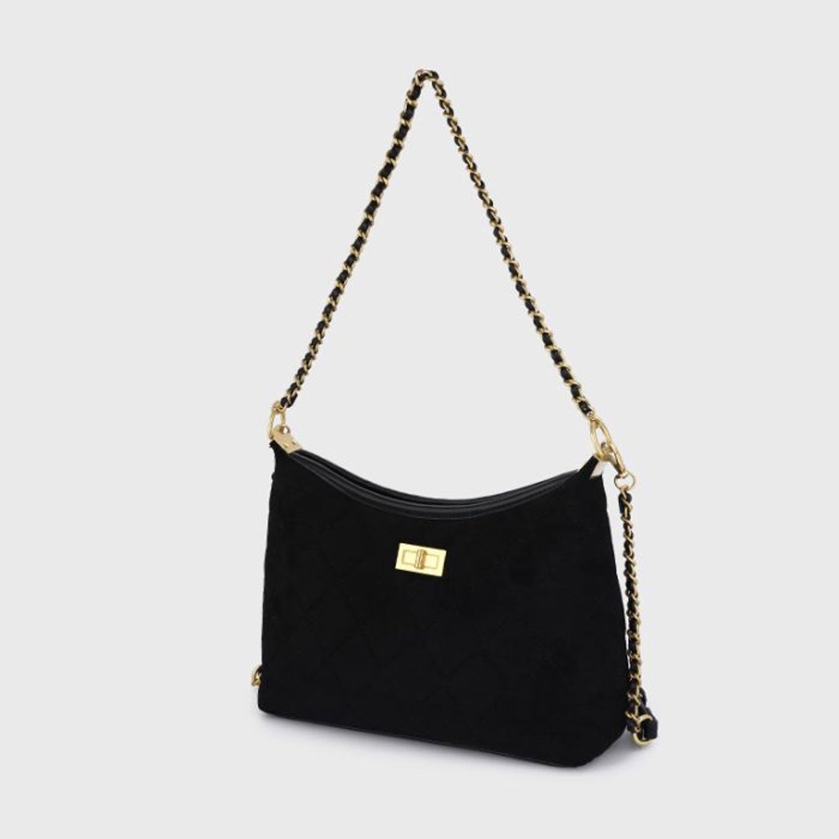Bijoutheek Tas Schouder Ruit Diamond Patroon Black