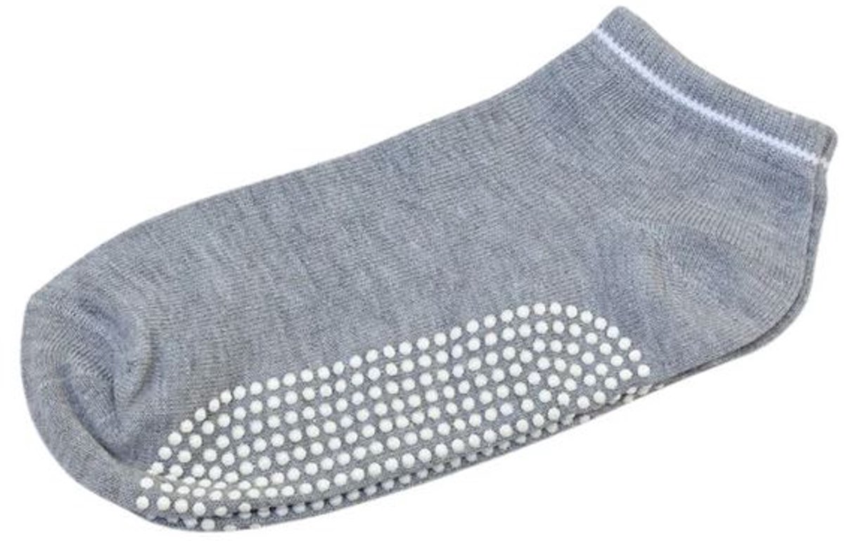 Yogasokken - Sportsokken - Anti slip sokken - Pilates - Teensokken - Gripsokken - Antislip - Fitness socks - Tegen uitglijden - Maat 35-40 - Grijs - Jonyx