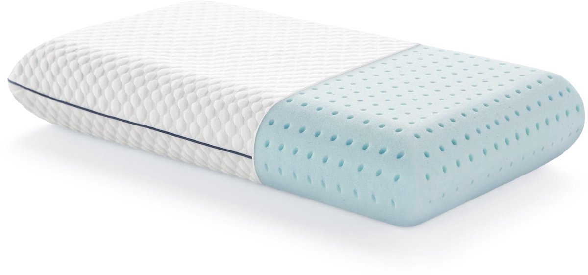 Famanu Gel memory foam kussen 40 x 70 cm, ademend met verkoelend effect en wasbare overtrek Zwart