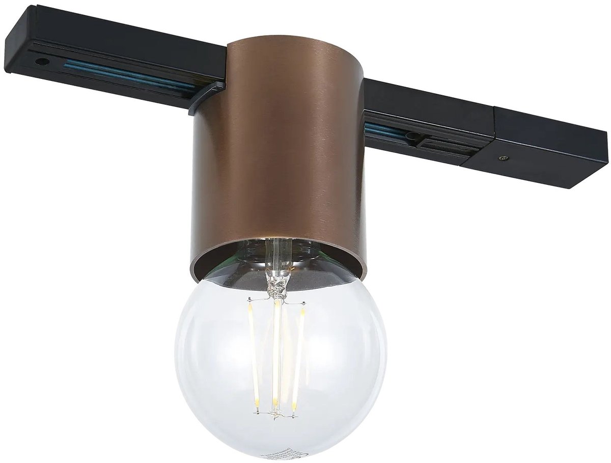 Babu railspot voor monofasesysteem, fitting E27 (lamp niet inbegrepen), aluminium in brushed bronze, IP20, Deco-collectie.