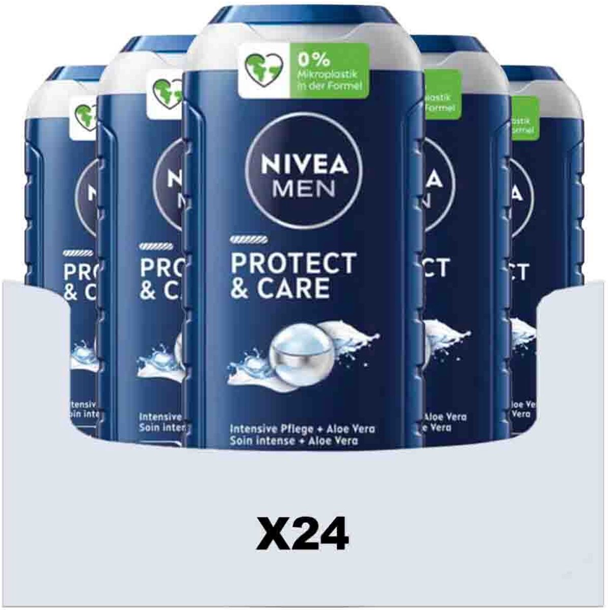 NIVEA Men Shampoo & Douchegel 3in1 Protect & Care - 24 x 250 ml - Voordeelverpakking