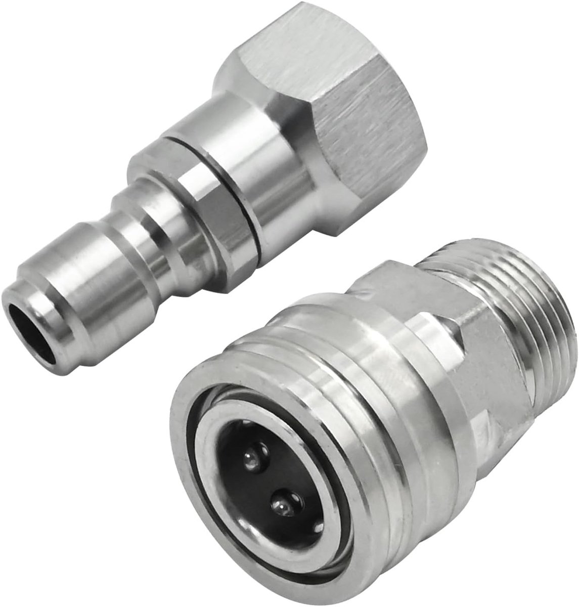 Hoogwaardige 14mm Hoge Druk Wateraansluiting van RVS met Snelle Verbinding voor Elektrische Hogedrukreiniger - Adapter voor 3/8" Stekker en Socket