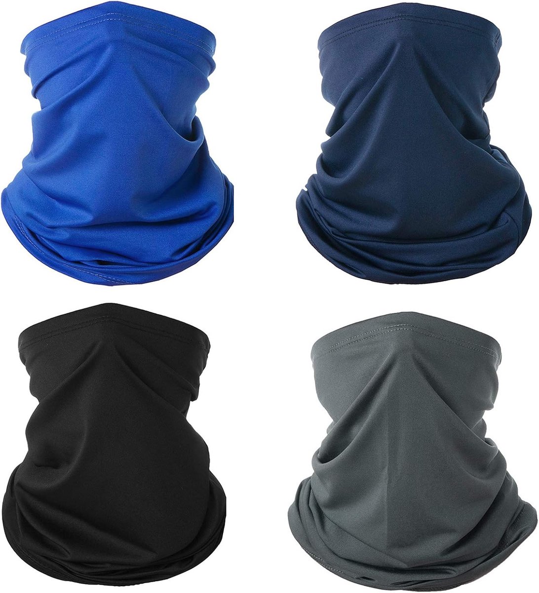 HXC Multifunctionele hoofddeksels 4 stuks gezichtsbedekkingen bandana gezichtsmasker bivakmuts snoods bandana's voor - ShopVlot