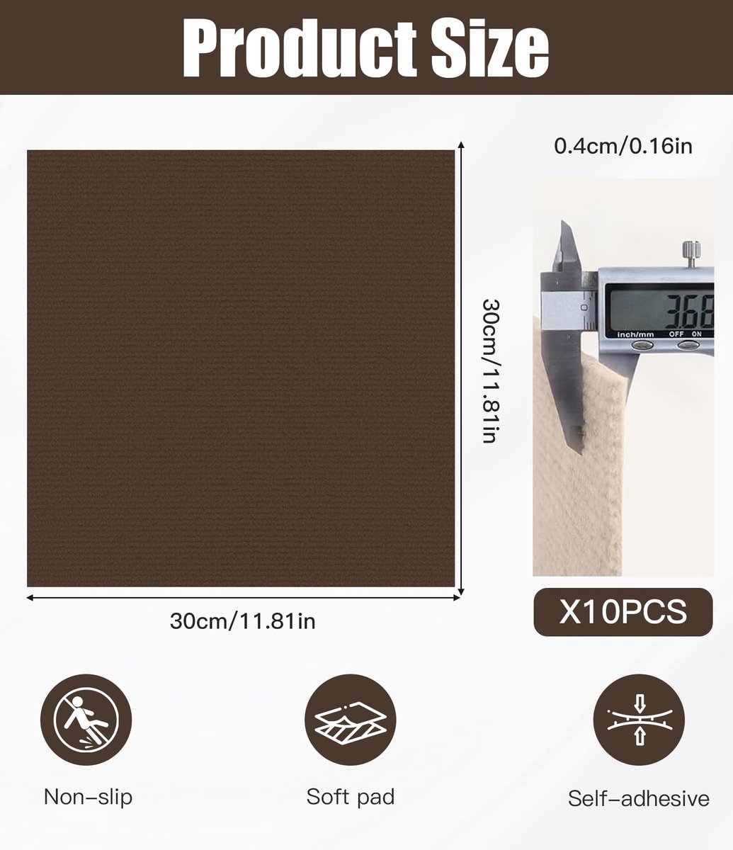 10 stuks tapijttegels 30x30 cm zelfklevend - 0,9 m² - Zelfklevende tapijttegels, tapijt met achterkant, duurzame - ShopVlot